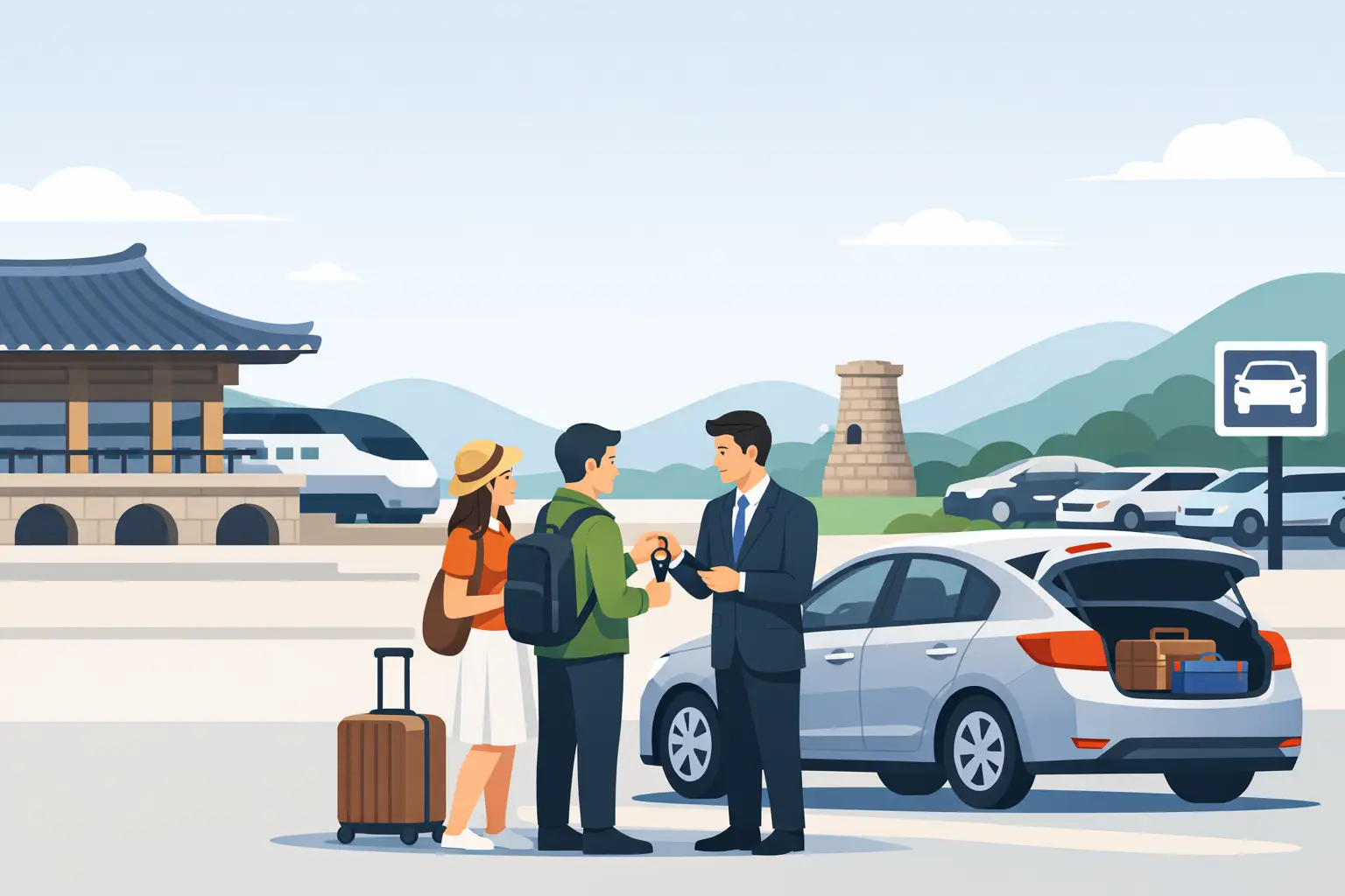 경주 여행 렌터카 가이드, 역 도착 후 바로 타는 법