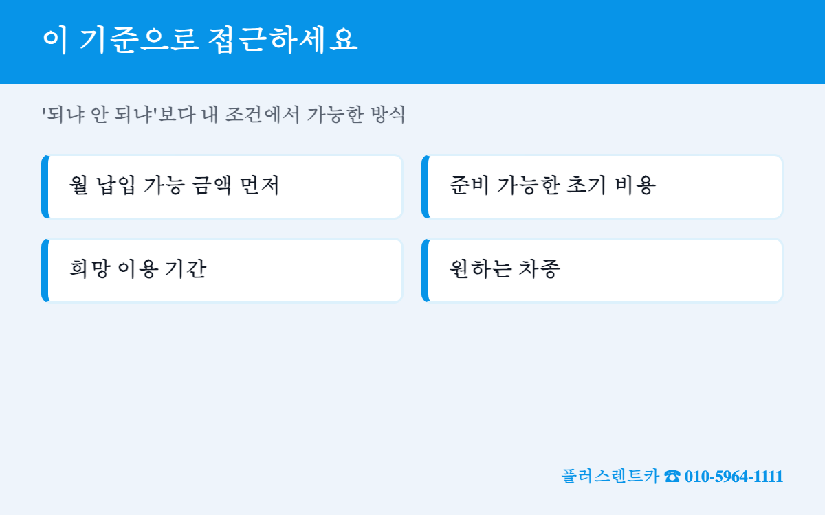 무심사 장기렌트 접근 기준