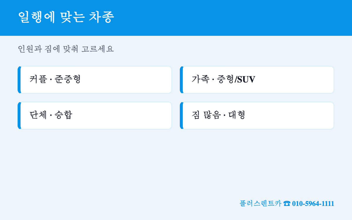경주 여행 렌트카 인원별 차종 가이드